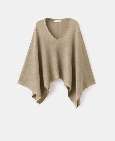Mango V-neck Knit Top Gold In Neutral