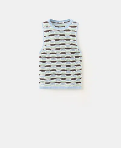 Mango Women's Wavy Stripe Knit Top In Multi