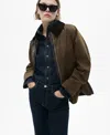 Mango Women's Waxed-effect Parka In Brown