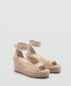 Mango Wedge Buckle Sandals Ecru In Ecru