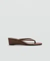 Mango Women's Wedge Strips Sandals In Brown