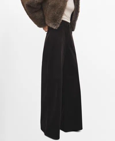 Mango Women's Wide-leg Corduroy Jeans In Black