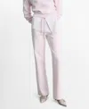 Mango Wide Leg Cotton Blend Joggers In Pastel Pink