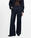 Mango Women's Wide-leg Denim Pants In Blue