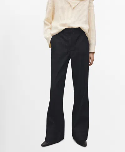 Mango Women's Wide-leg Denim Pants In Blue