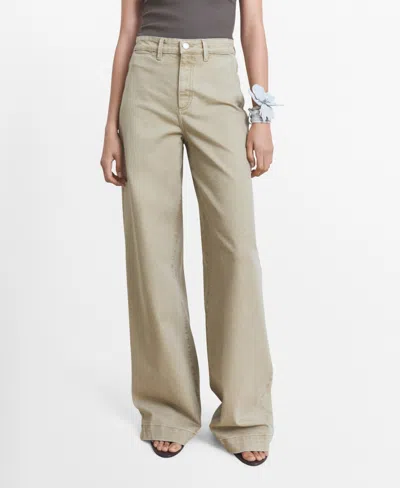 Mango Women's Wide Leg High Waist Full Length Jeans