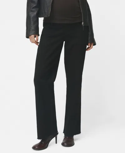 Mango Women's Wide-leg Maternity Jeans In Black