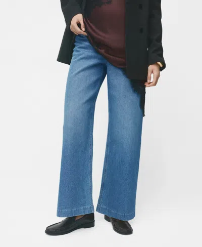 Mango Women's Wide-leg Maternity Jeans In Blue