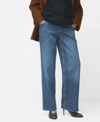 Mango Women's Wide Leg Maternity Jeans In Blue