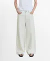 Mango Mid Rise Baggy Ultra Wide Leg Jeans In White