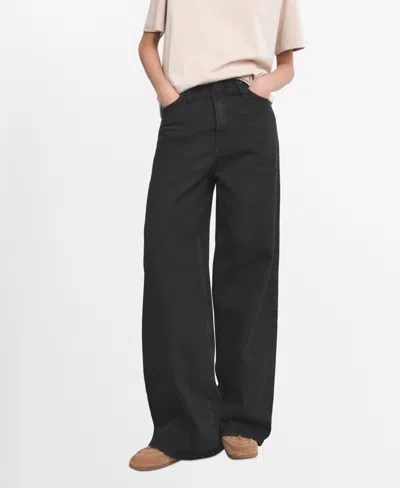 Mango Women's Wide Leg Mid-rise Jeans In Neutral