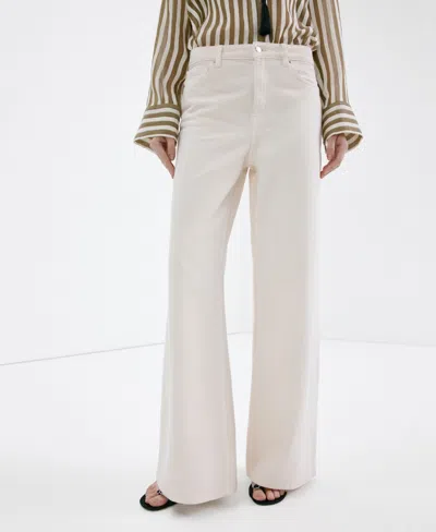 Mango Wide Leg Jeans In White