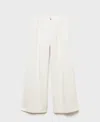 Mango Pleated Wide Leg Jeans In White