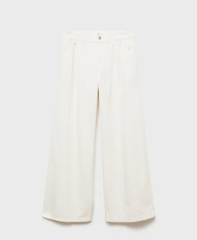 MANGO WOMEN'S WIDE LEG PLEATED JEANS