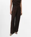 Mango Women's Wide Leg Pleated Pants