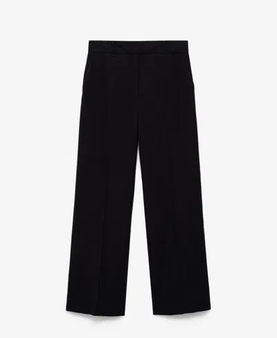 Mango Women's Wide Leg Pleated Pants In Black