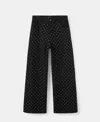 Mango X Kaia Gerber Rhinestone Wide Leg Jeans In Multi