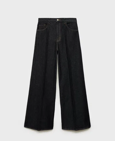 Mango Women's Wide Leg Rinse-wash Jeans In Open Blue