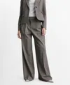 Shop Mango Women's Wide Leg Suit Trousers In Brown