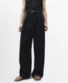 Mango Women's Wide Leg Wool Blend Suit Trousers In Black
