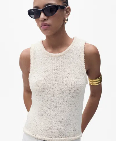 Mango Women's Wide Straps Crochet Top