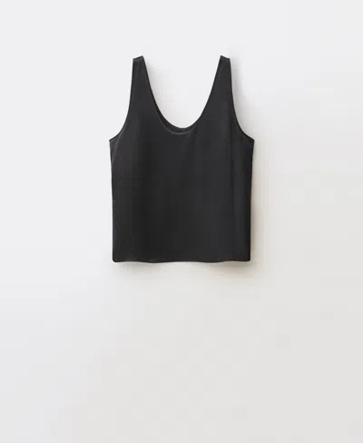 Mango Women's Wide Straps Silk Top In Black
