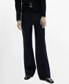 Mango Layla Mid Rise Wide Leg Jeans In Open Blue