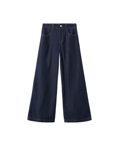 Mango Women's Wide-leg Mid-rise Jeans In Transparent