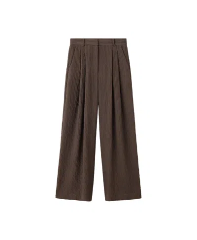Mango Women's Wide-leg Pleated Pants In Brown