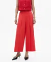 Mango Women's Wide Leg Pleated Pants In Coral Red