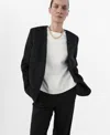 Mango Selection Collarless Blazer In Black
