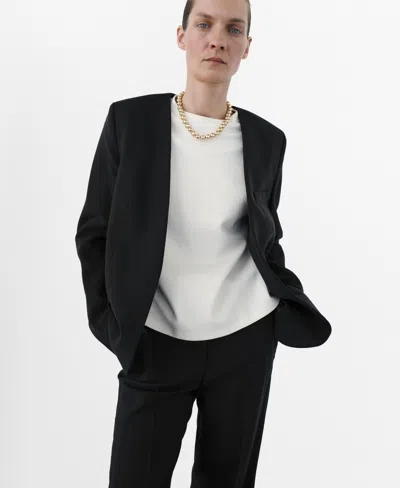 MANGO WOMEN'S WITHOUT LAPELS SUIT JACKET