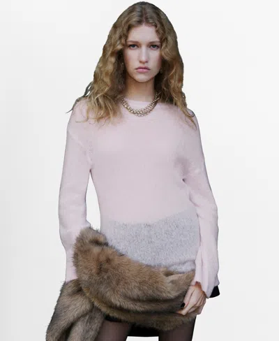Mango Wool And Alpaca-blend Sweater Pastel Pink