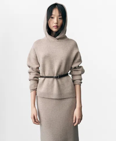 MANGO WOMEN'S WOOL BLEND HOODED SWEATER