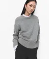 Mango Wool-blend Knit Sweater Medium Heather Grey In Gray
