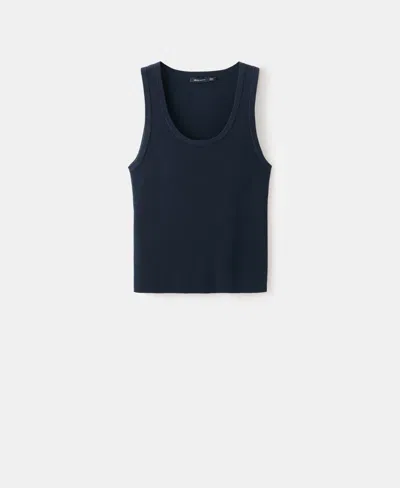 Mango Women's Wool-blend Knitted Top In Blue