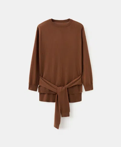 Mango Women's Wool Blend Knot Sweater In Brown