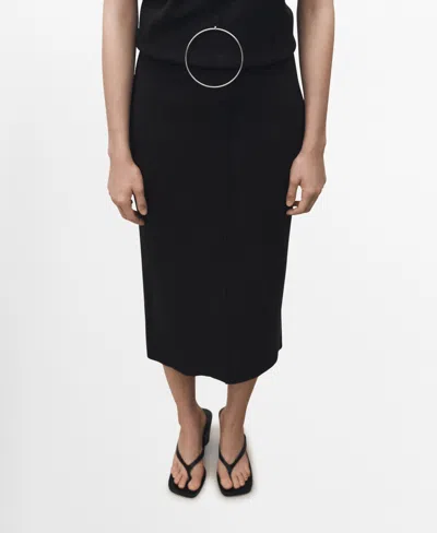 Mango Women's Wool-blend Midi-skirt In Charcoal