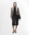 Mango Wool-blend Round-neck Sweater Black In Black