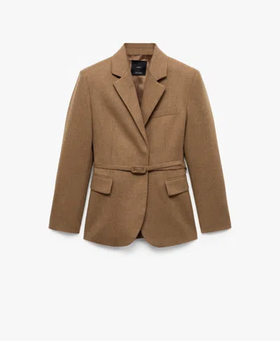 Mango Women's Wool-blend Suit Jacket In Brown