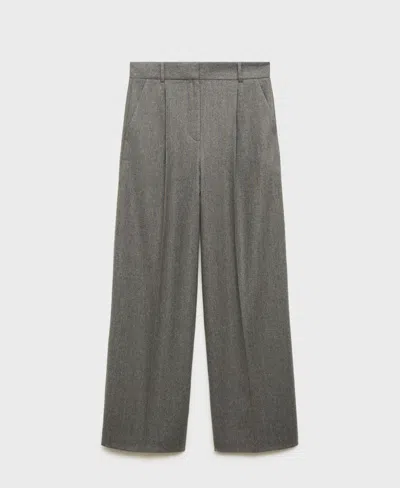 Mango Women's Wool-blend Suit Pants In Gray