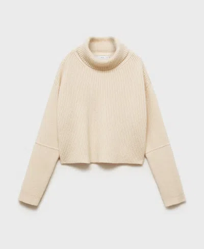 Mango Women's Wool Blend Turtleneck Sweater In Ecru