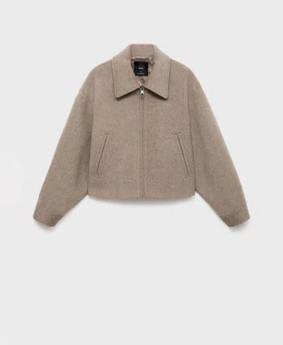 Mango Women's Wool Bomber Jacket In Neutral
