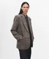 Mango Women's Wool Check Blazer In Brown
