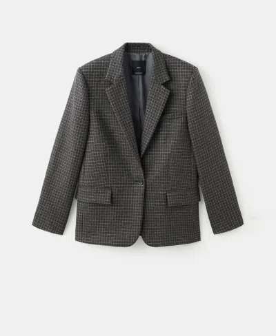 Mango Women's Wool Check Blazer In Gray