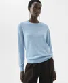 Mango 100% Wool Fine-knit Sweater Sky Blue In Blue