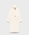 Mango Wool Funnel Neck Coat Off White In White