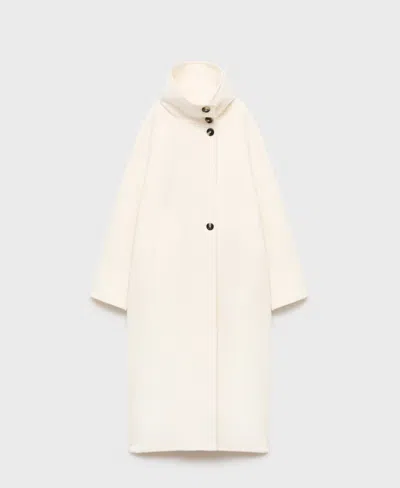 MANGO WOMEN'S WOOL FUNNEL NECK COAT