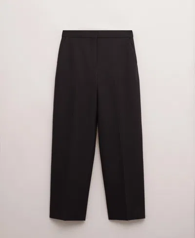 Mango Women's Wool Mid-rise Dress Pants In Purple