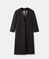 Mango Wool Mix Capsule Collarless Tailored Maxi Coat In Black